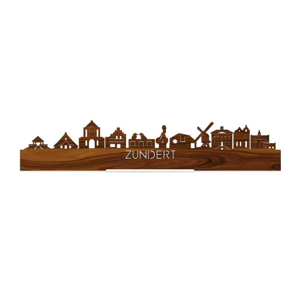 Standing Skyline Zundert Palissander houten cadeau decoratie relatiegeschenk van WoodWideCities