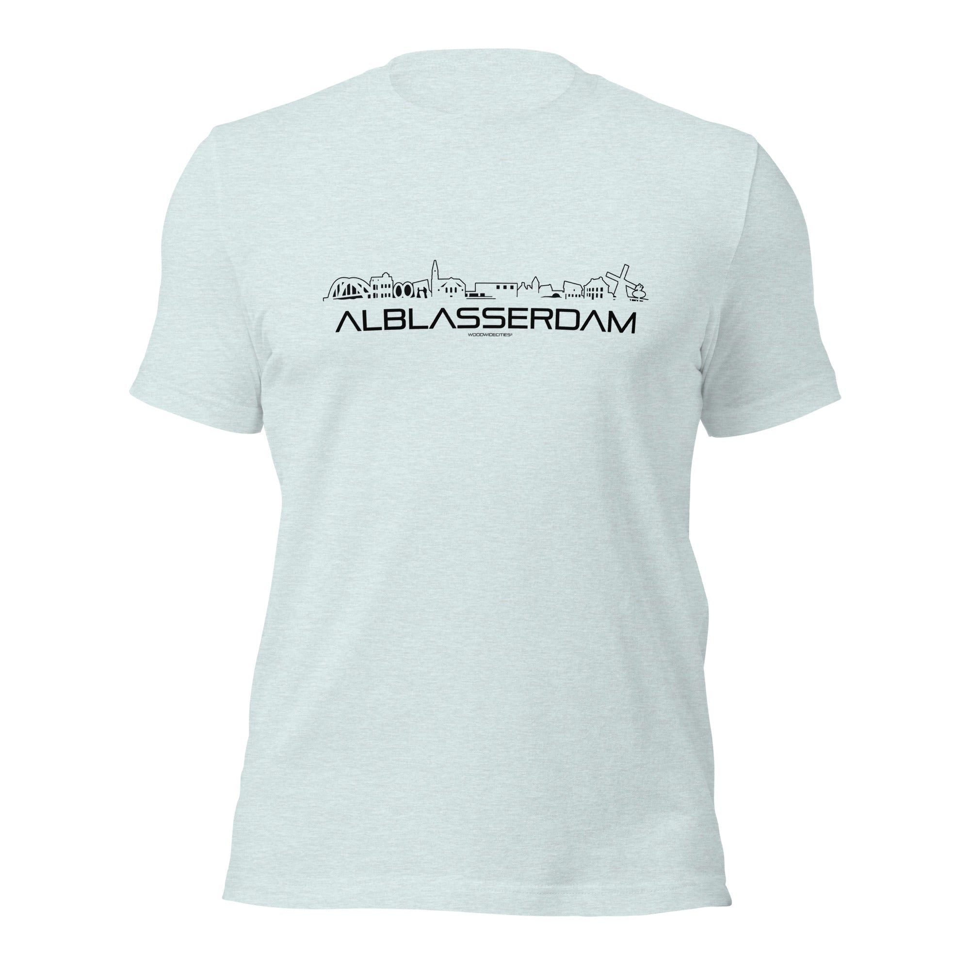 T-Shirt Alblasserdam Heather Prism Ice Blue S houten cadeau decoratie relatiegeschenk van WoodWideCities