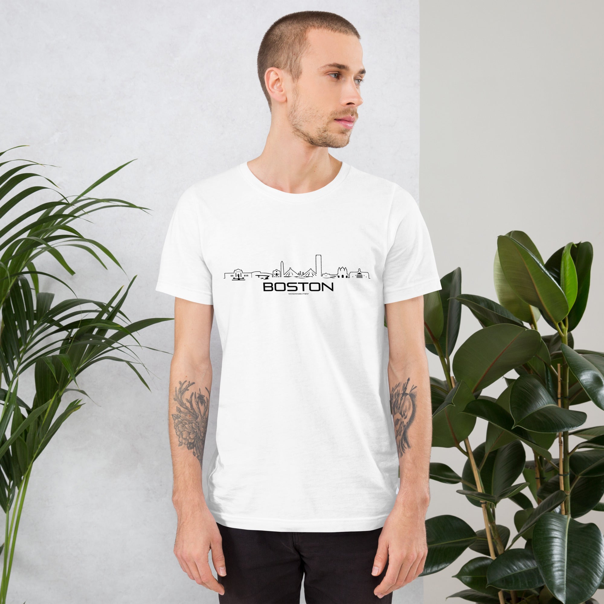 T-Shirt Boston houten cadeau decoratie relatiegeschenk van WoodWideCities