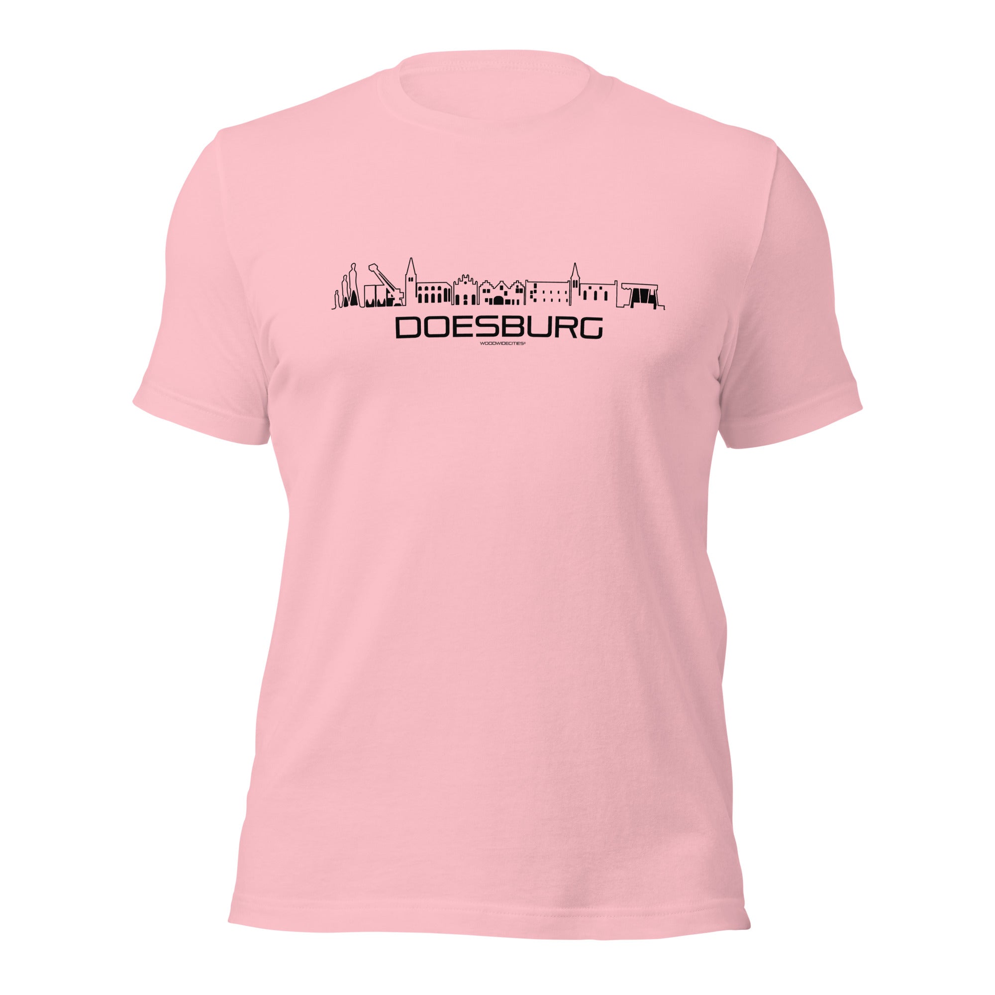 T-Shirt Doesburg Pink S houten cadeau decoratie relatiegeschenk van WoodWideCities