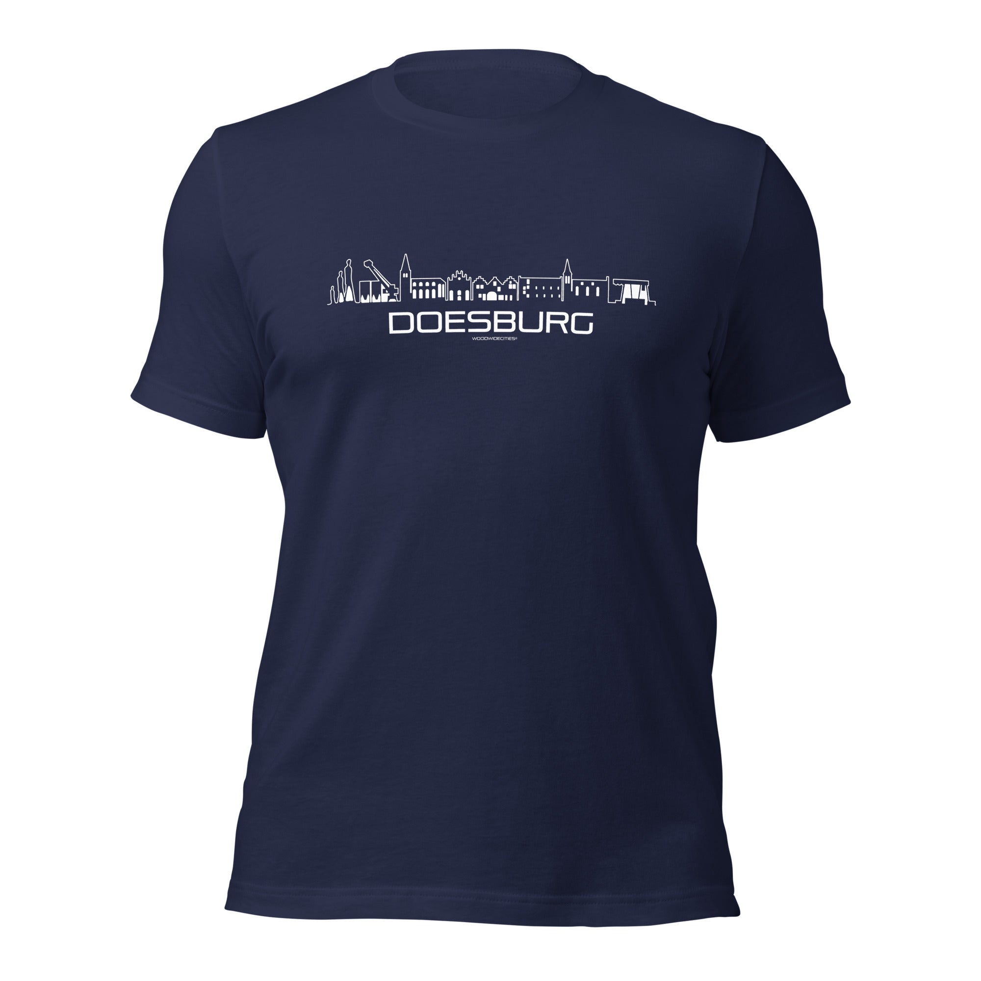 T-Shirt Doesburg Navy S houten cadeau decoratie relatiegeschenk van WoodWideCities