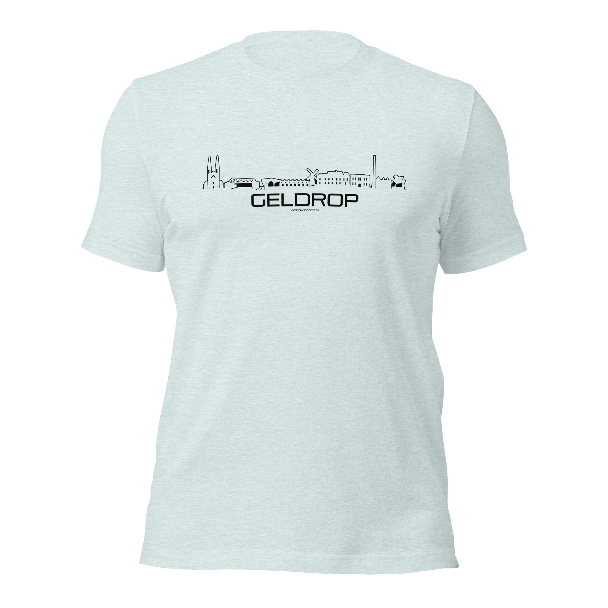 T-Shirt Geldrop Gemêleerd prisma ijsblauw S houten cadeau decoratie relatiegeschenk van WoodWideCities