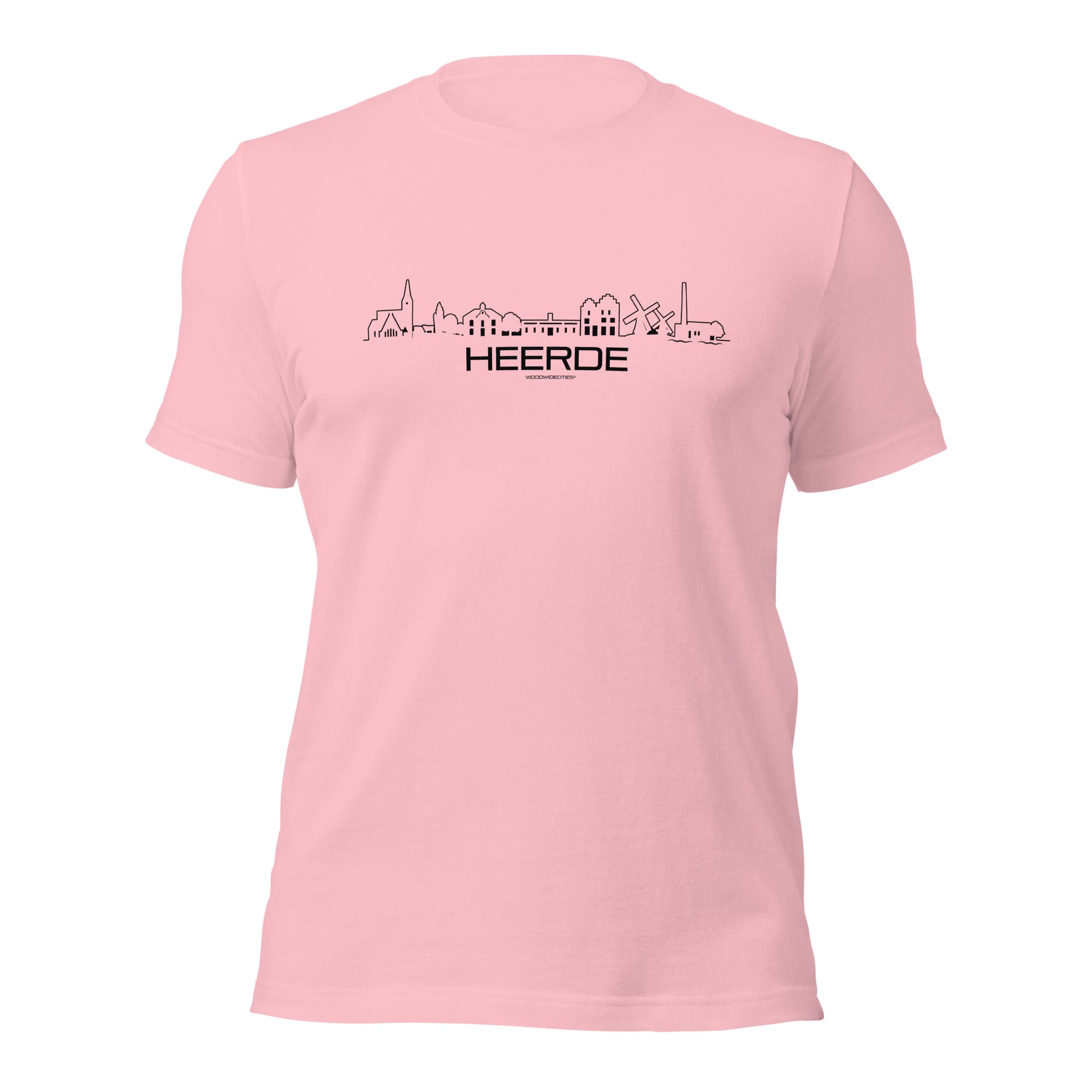 T-Shirt Heerde Roze S houten cadeau decoratie relatiegeschenk van WoodWideCities