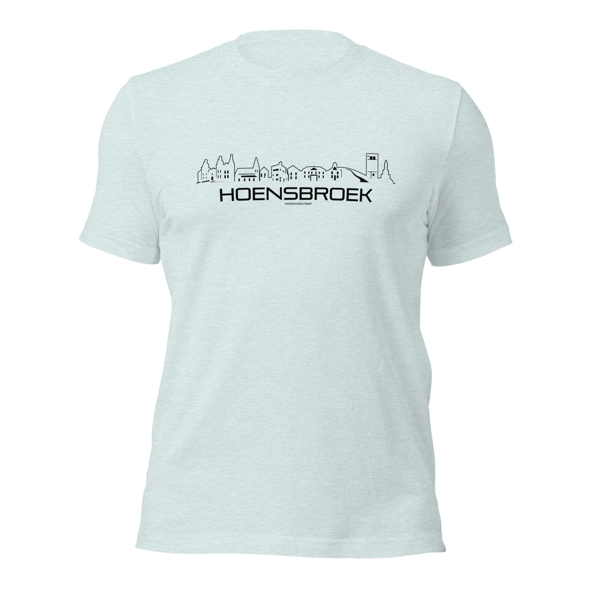 T-Shirt Hoensbroek Heather Prism Ice Blue S houten cadeau decoratie relatiegeschenk van WoodWideCities