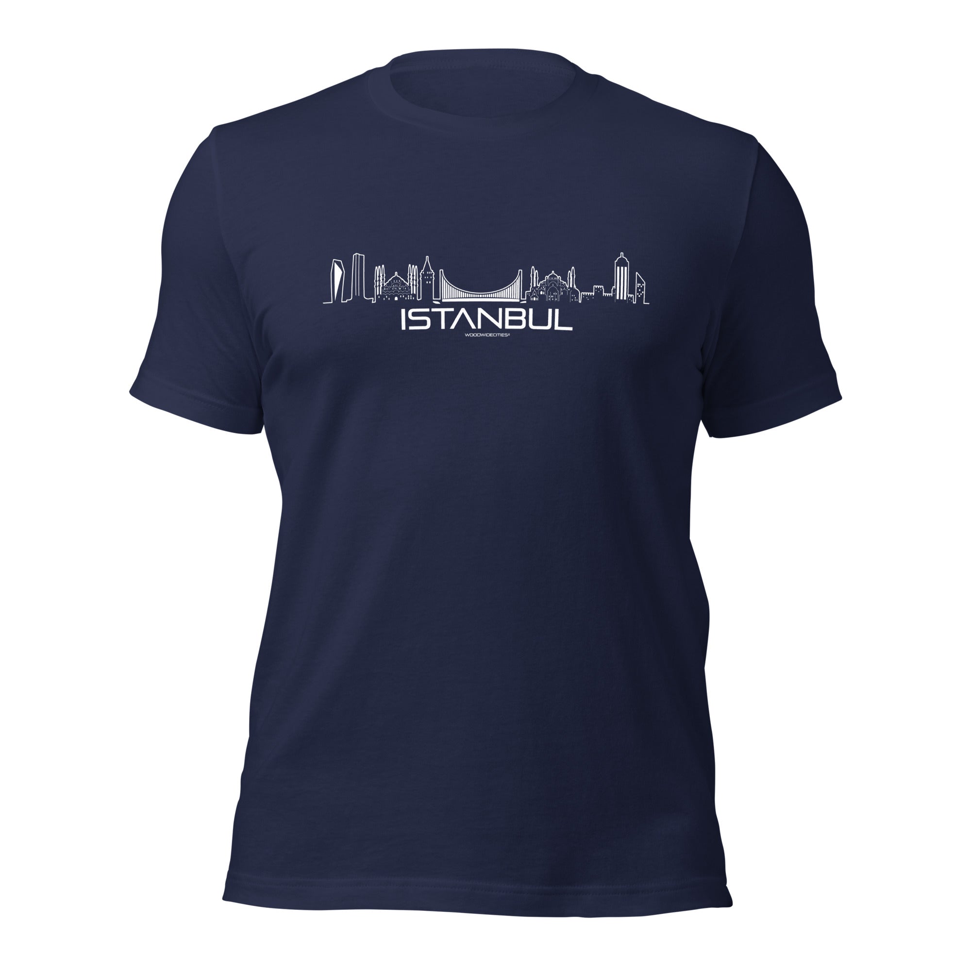 T-Shirt Istanbul Navy S houten cadeau decoratie relatiegeschenk van WoodWideCities