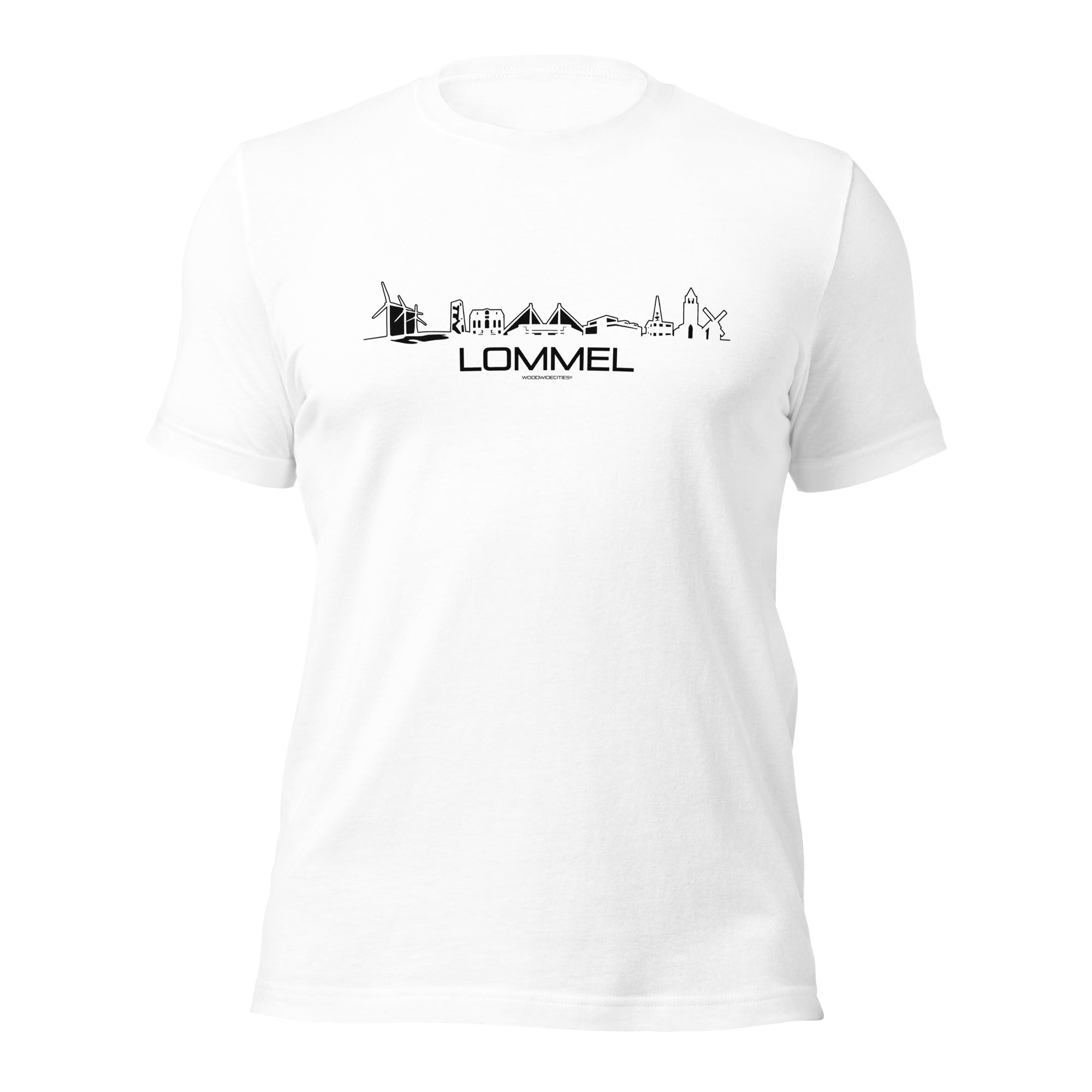 T-Shirt Lommel Wit S houten cadeau decoratie relatiegeschenk van WoodWideCities