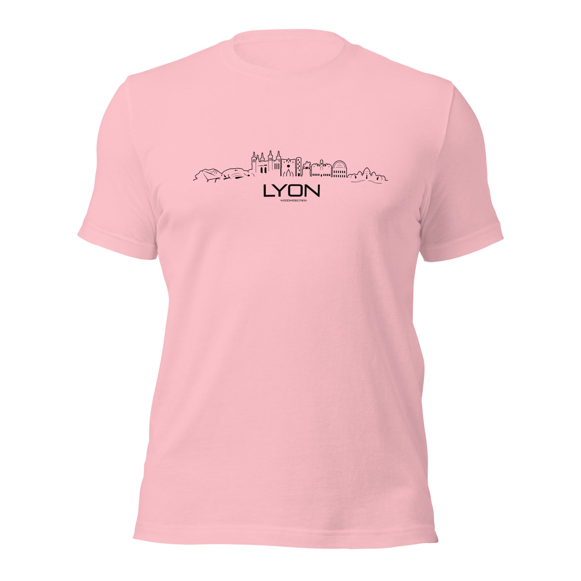 T-Shirt Lyon Pink S houten cadeau decoratie relatiegeschenk van WoodWideCities