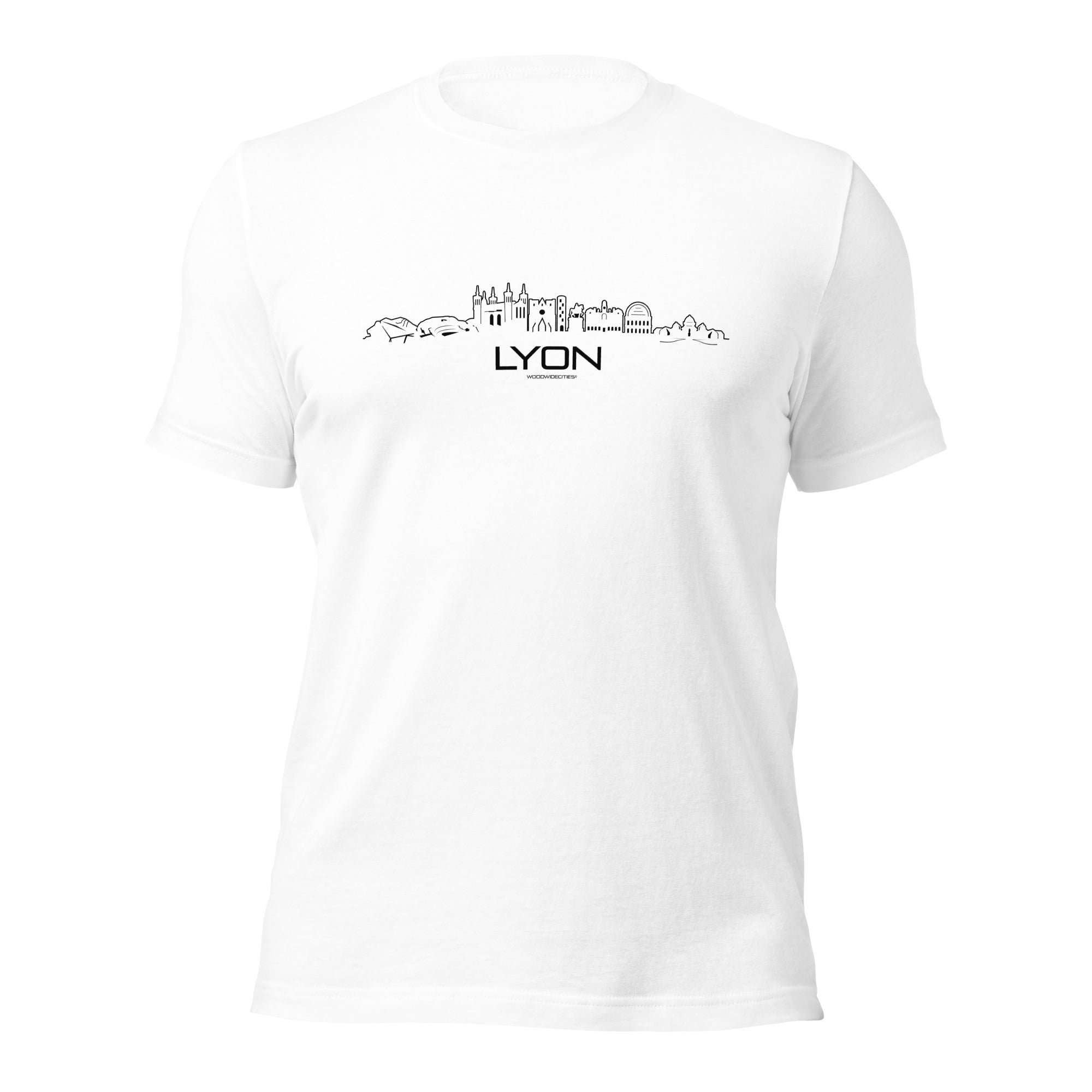 T-Shirt Lyon White S houten cadeau decoratie relatiegeschenk van WoodWideCities