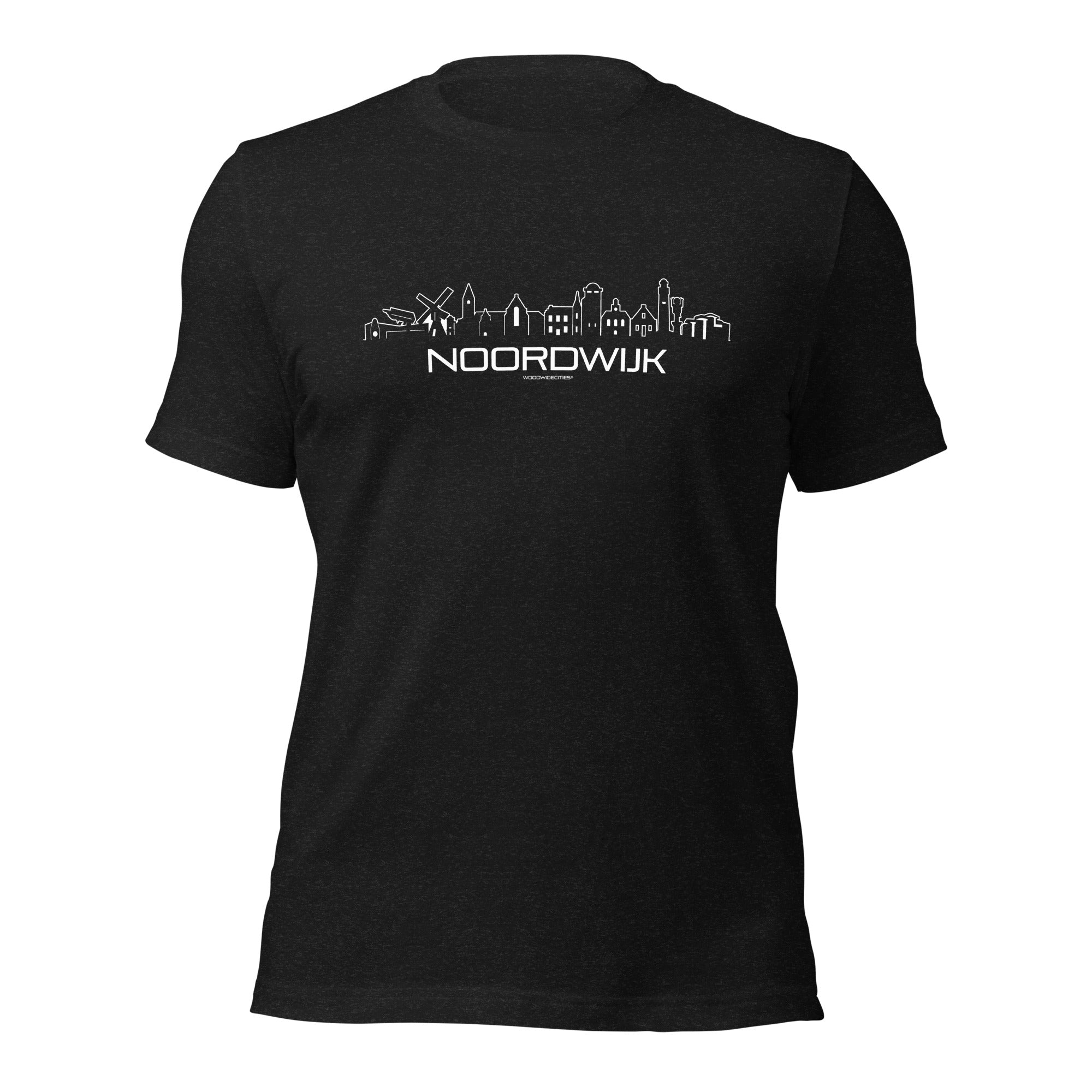 T-Shirt Noordwijk Zwart gemêleerd S houten cadeau decoratie relatiegeschenk van WoodWideCities