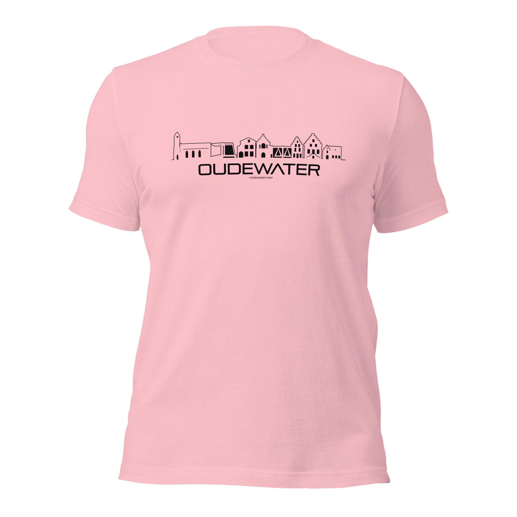 T-Shirt Oudewater Pink S houten cadeau decoratie relatiegeschenk van WoodWideCities