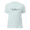 T-Shirt Schiphol Gemêleerd prisma ijsblauw S houten cadeau decoratie relatiegeschenk van WoodWideCities