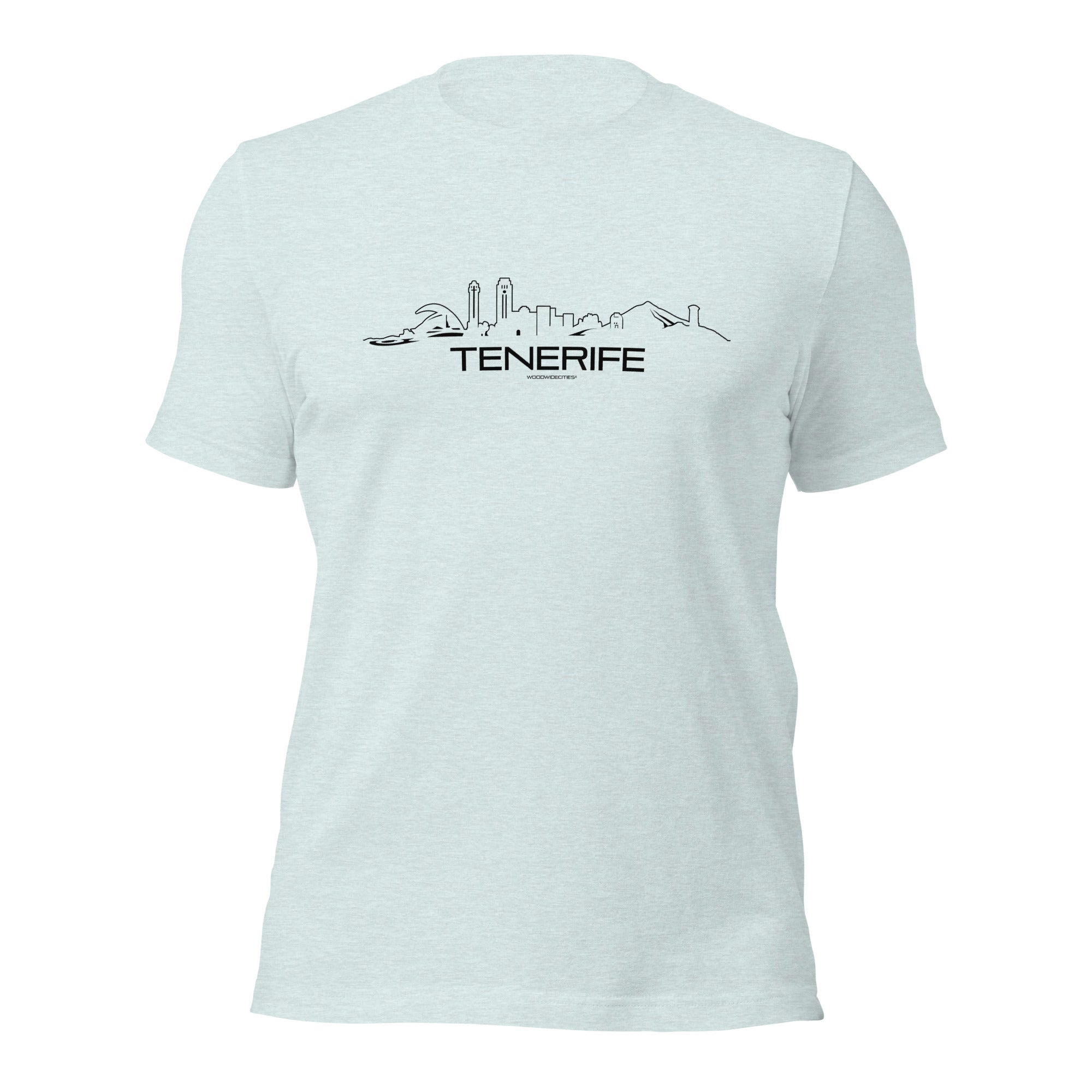 T-Shirt Tenerife Heather Prism Ice Blue S houten cadeau decoratie relatiegeschenk van WoodWideCities