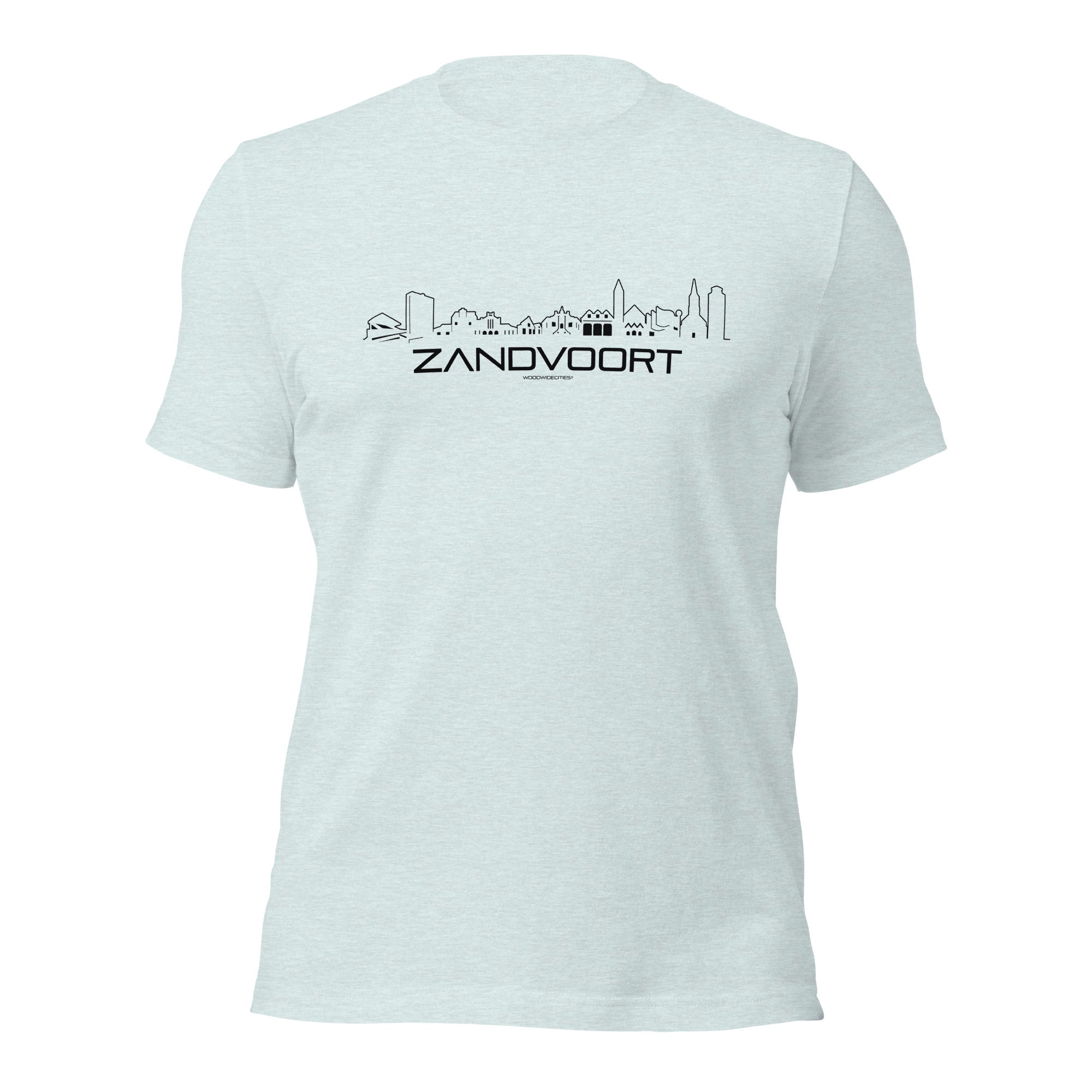 T-Shirt Zandvoort Gemêleerd prisma ijsblauw S houten cadeau decoratie relatiegeschenk van WoodWideCities