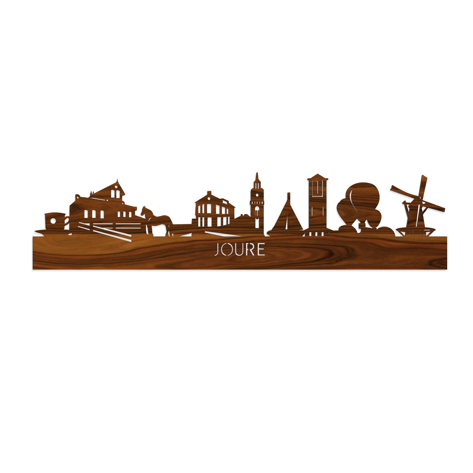 Skyline Joure Palissander houten cadeau decoratie relatiegeschenk van WoodWideCities