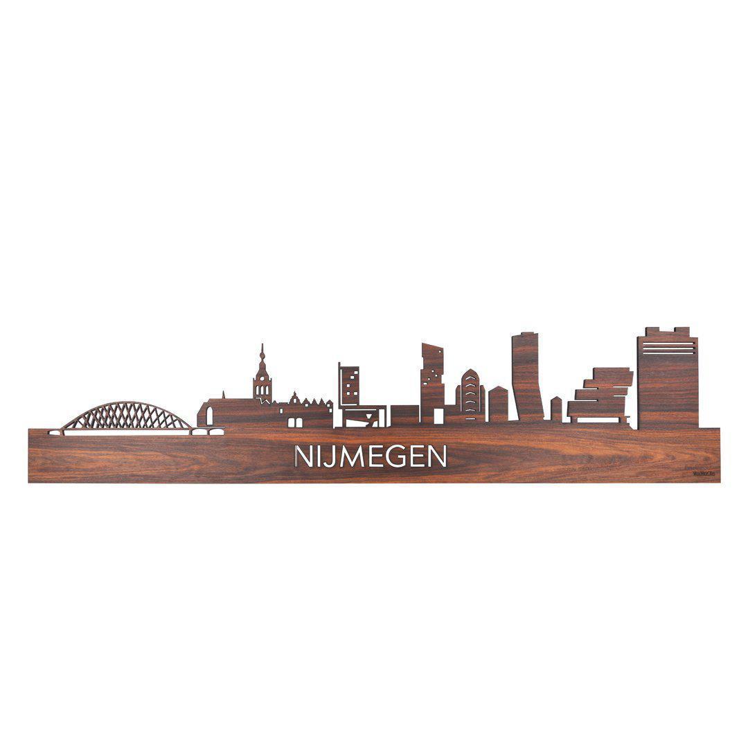 Skyline Nijmegen Palissander houten cadeau decoratie relatiegeschenk van WoodWideCities