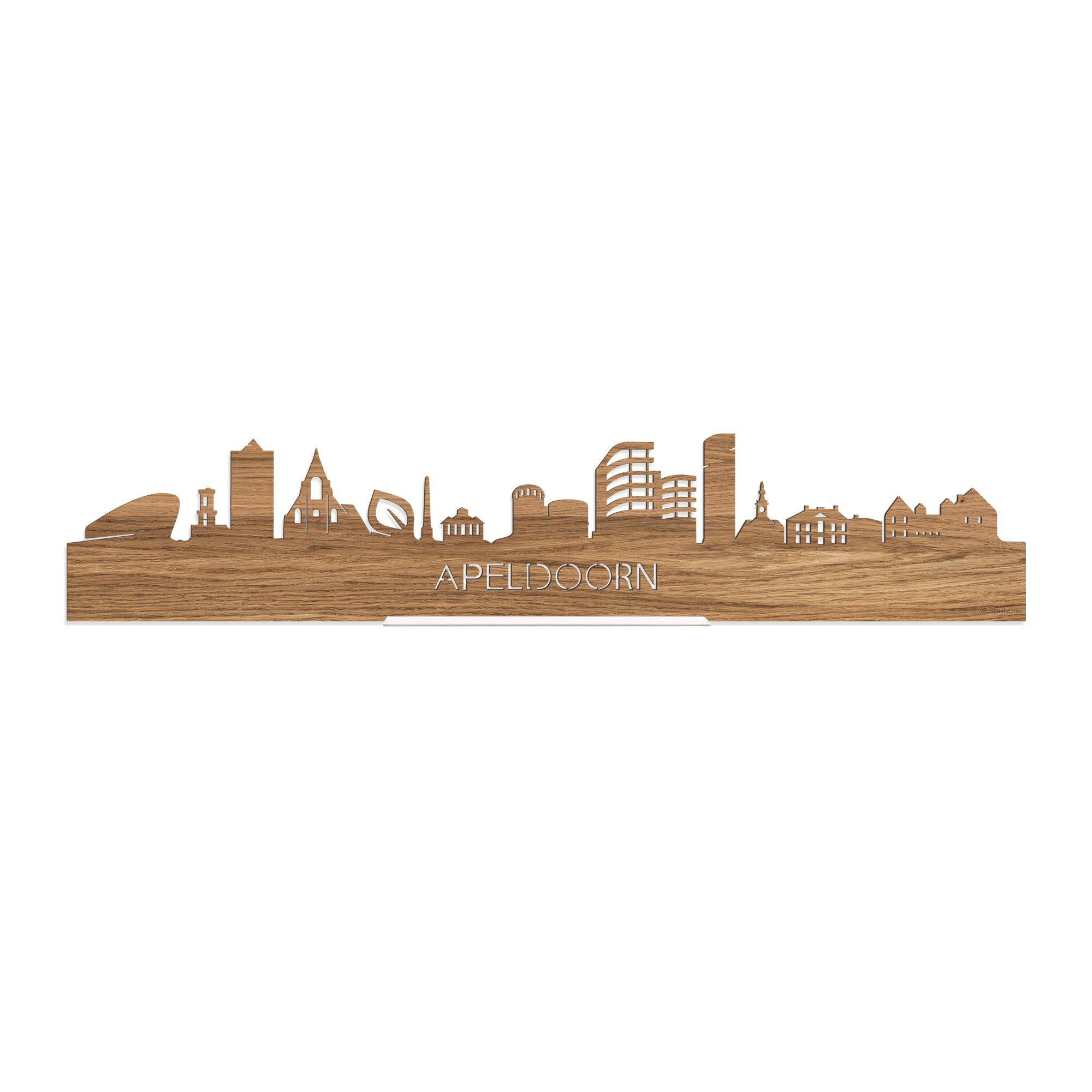 Standing Skyline Apeldoorn Eiken 40 cm  houten cadeau decoratie relatiegeschenk van WoodWideCities