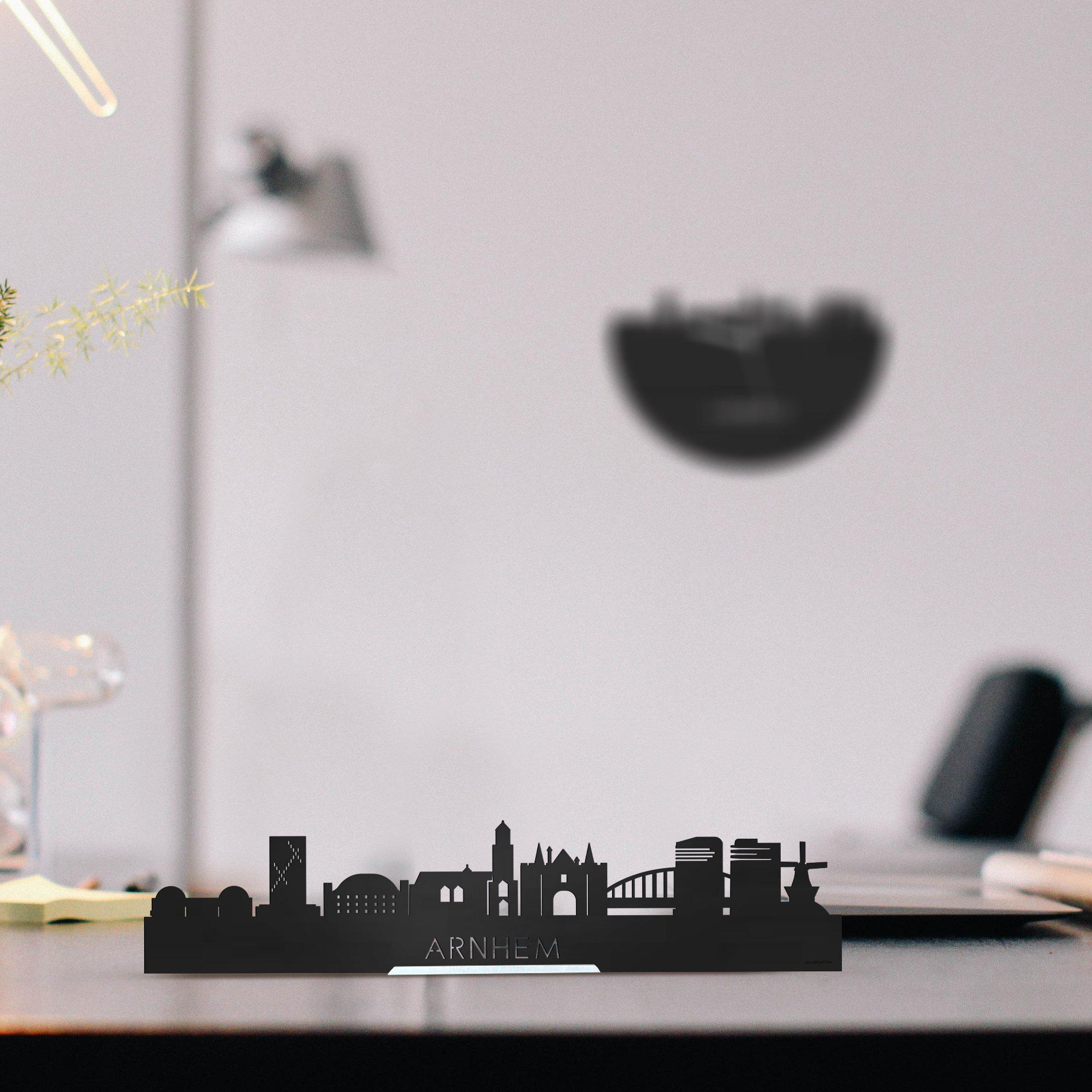 Standing Skyline Arnhem Black houten cadeau decoratie relatiegeschenk van WoodWideCities