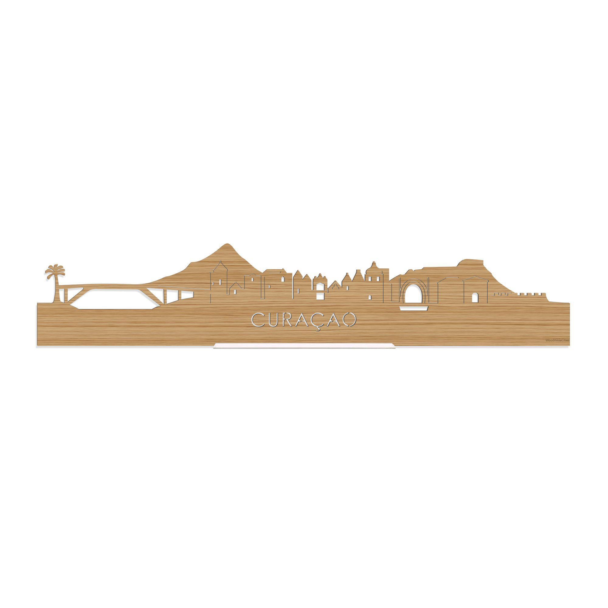 Standing Skyline Curaçao Bamboe houten cadeau decoratie relatiegeschenk van WoodWideCities