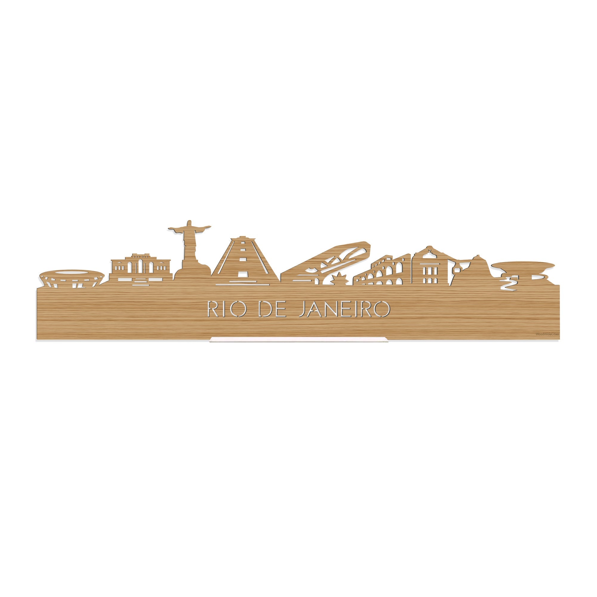 Standing Skyline Rio de Janeiro Bamboe houten cadeau decoratie relatiegeschenk van WoodWideCities