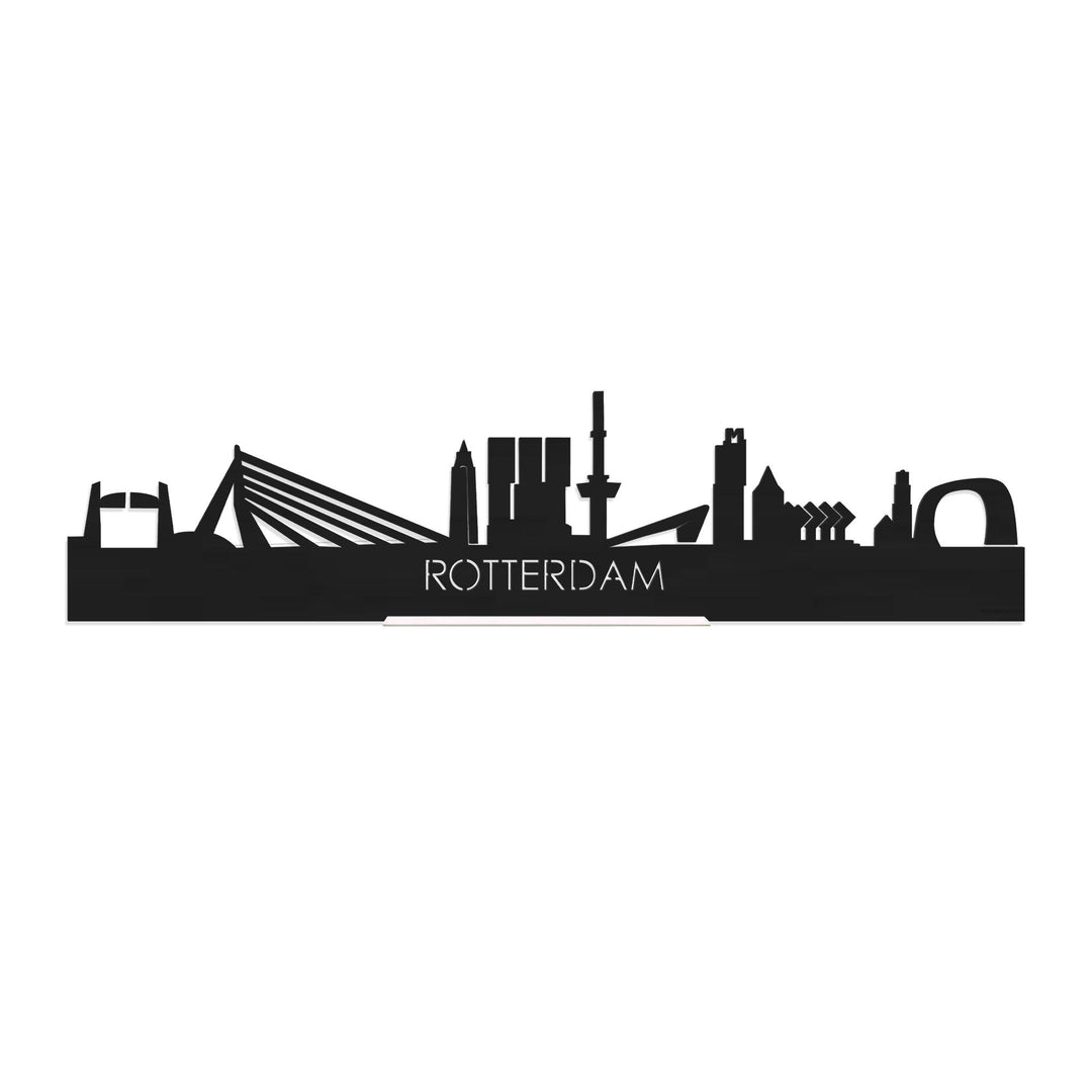 Standing Skyline Rotterdam Black houten cadeau decoratie relatiegeschenk van WoodWideCities