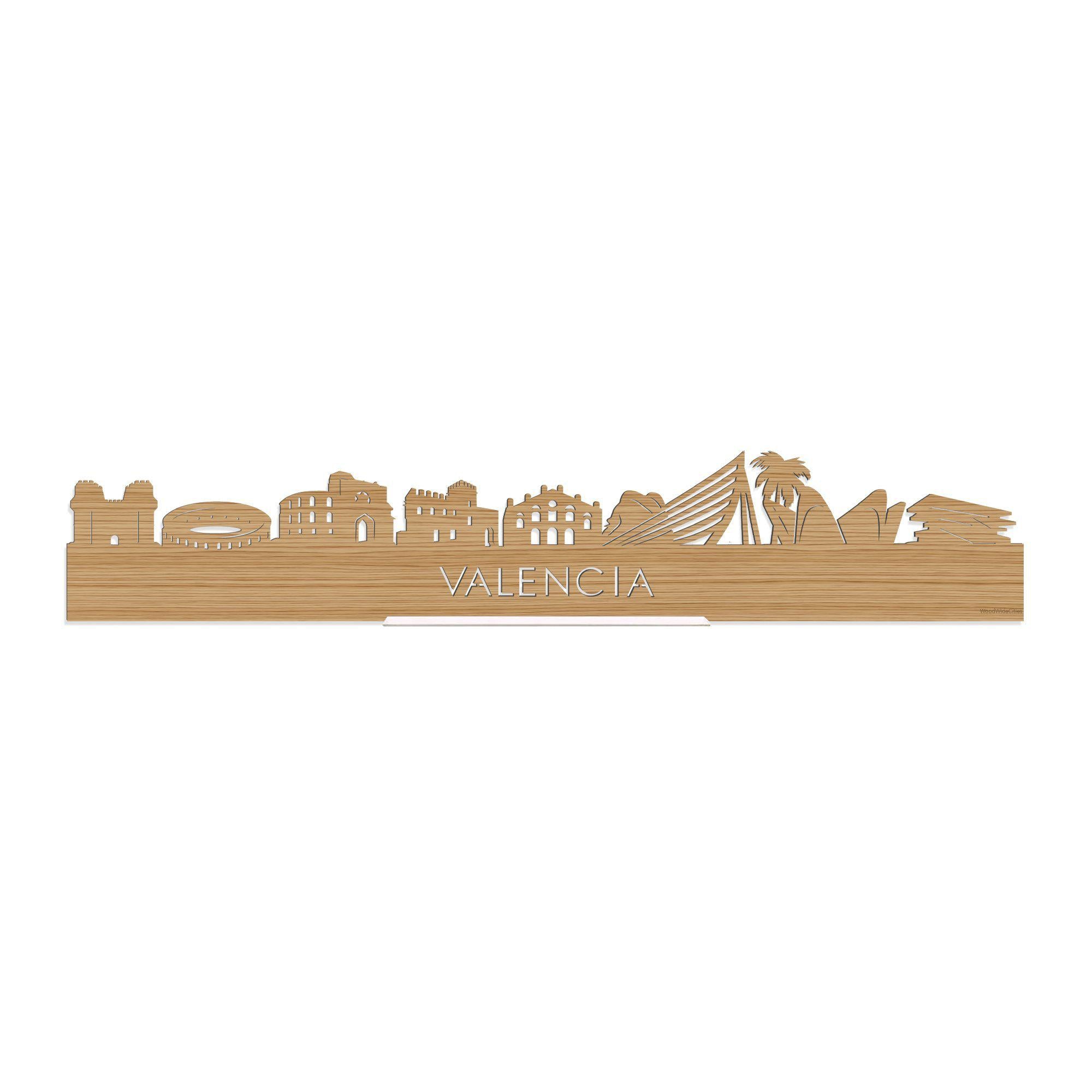 Standing Skyline Valencia Bamboe 40 cm  houten cadeau decoratie relatiegeschenk van WoodWideCities