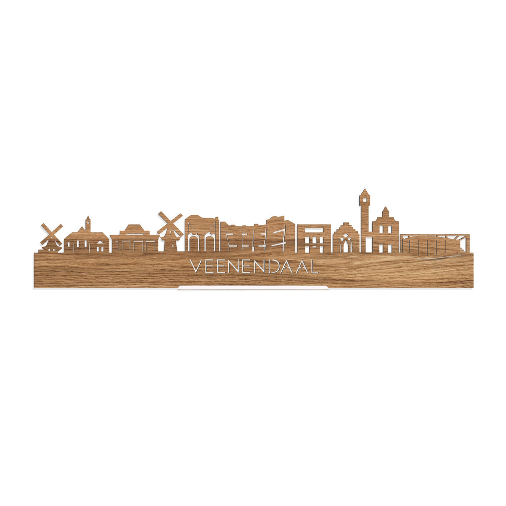 Standing Skyline Veenendaal Eiken houten cadeau decoratie relatiegeschenk van WoodWideCities