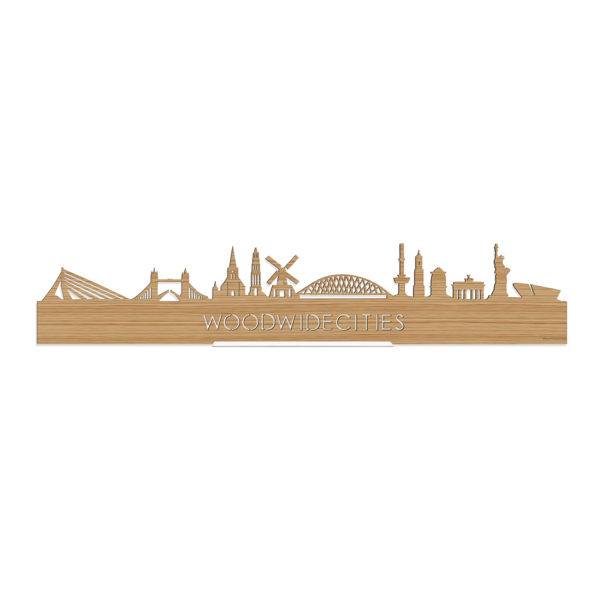 Standing Skyline WoodWideCities Bamboe 40 cm  houten cadeau decoratie relatiegeschenk van WoodWideCities